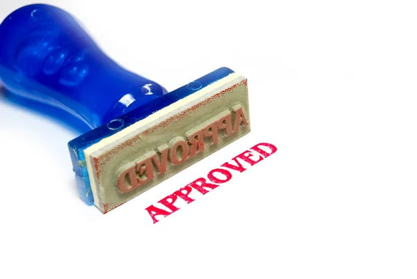 Approved Letter Blue Rubber Stamp Isolated White Background — Stock Photo, Image