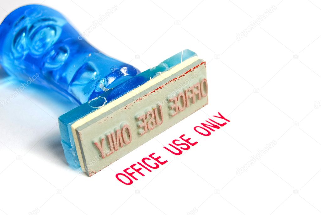 Office use only blue rubber stamp