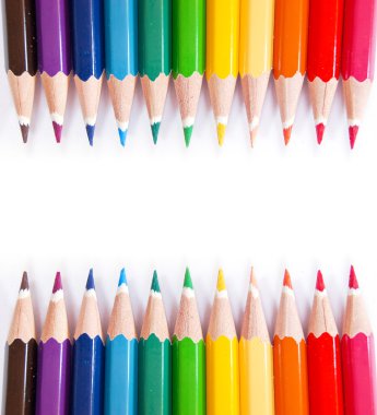 Color pencils on white background clipart