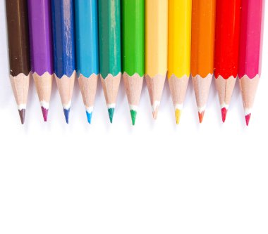 Color pencils on white background clipart