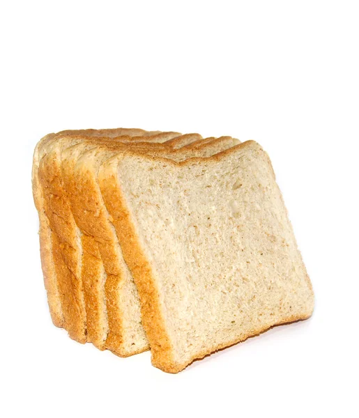Plátky celozrnného chleba, samostatný — Stock fotografie
