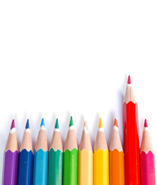 Lápis de cor sobre fundo branco — Fotografia de Stock