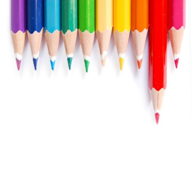 Color pencils on white background clipart