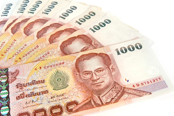 Thaise geld bankbiljetten geïsoleerd — Stockfoto