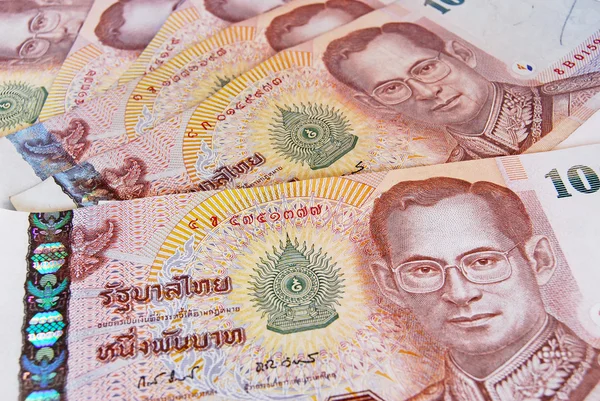 Thajské peníze bankovky pozadí — Stock fotografie
