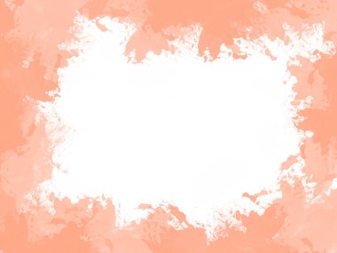 Abstract water color peach orange frame clipart