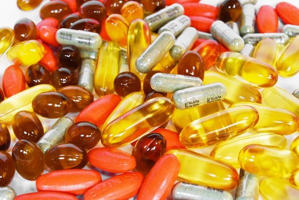 Colorful vitamin and medicine pills — Stock Photo, Image