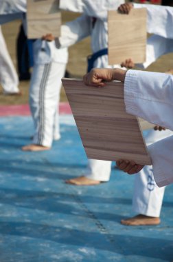 Taekwondo for children performing clipart