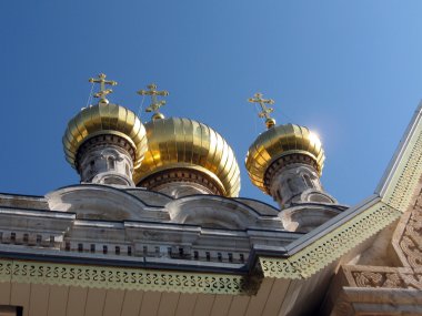 Jerusalem Church St. Maria Magdalena gold Domes 2008 clipart