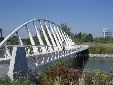 Toronto Lake Bridge in Humber Bay Park 2004 clipart