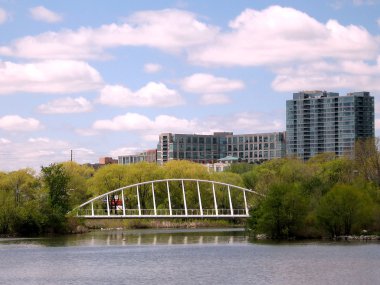 Toronto Lake Bridge in Humber Bay Park May 2008 clipart