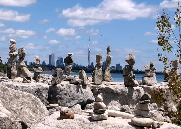 stock image Toronto Lake stone statues 2008