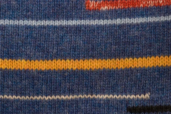 Fond bleu tricoté rayé Photo De Stock