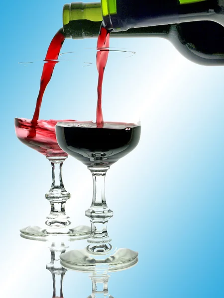 Červené a růžové víno — Stock fotografie