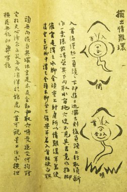 Chinese antique book of geomancy clipart