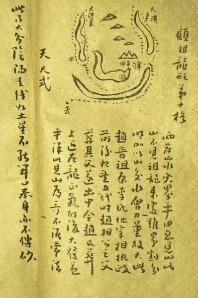 Livro antigo chinês de geomancia — Fotografia de Stock