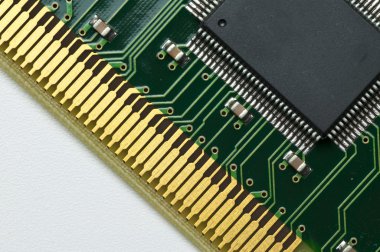 Computer circuit board on an isdn-card clipart