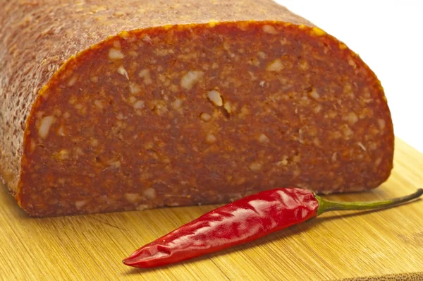 Salami Van Italië Calabrese Met Chili — Stockfoto