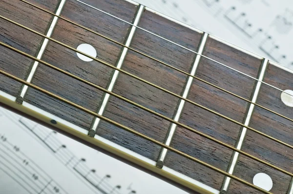 Primer Plano Diapasón Guitarra —  Fotos de Stock