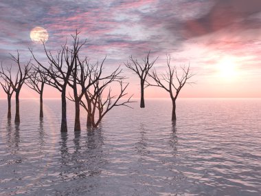 Dead Trees Sunset clipart