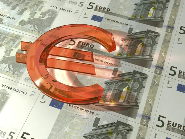Euro vidro vermelho . — Fotografia de Stock