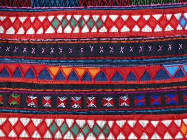 Color fabric pattern, Identity of the Hmong tribe. clipart