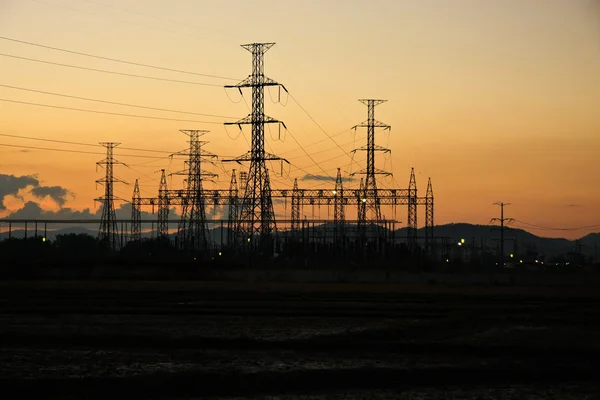 Elektriciteitsstad Stockfoto