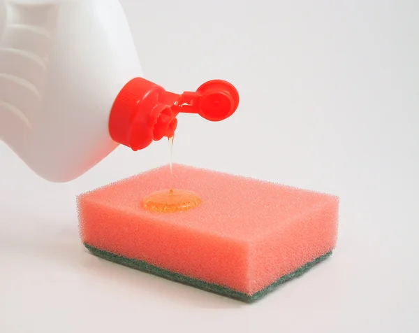 stock image Washing-up liquid on a sponge