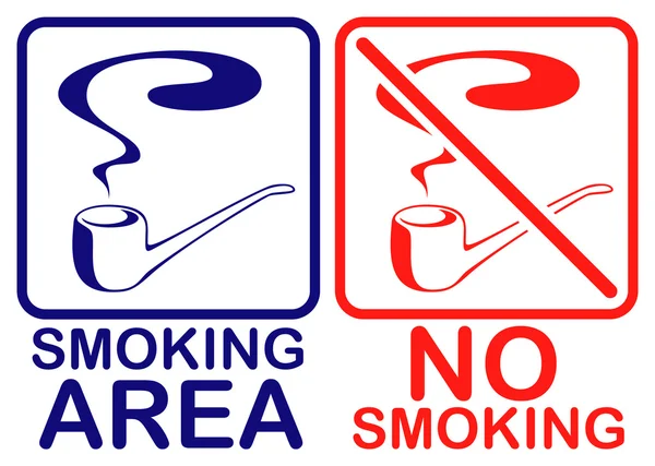 Zona fumatori & No Smoking — Vettoriale Stock