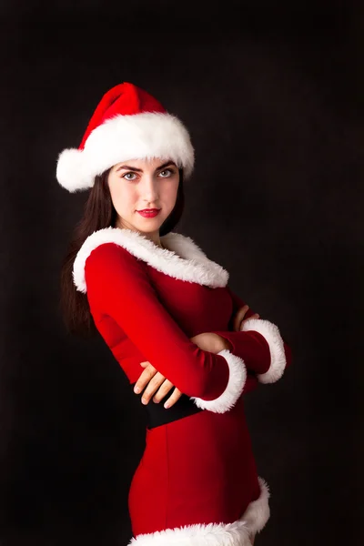 Santa flicka. semester nyår och jul — Stockfoto