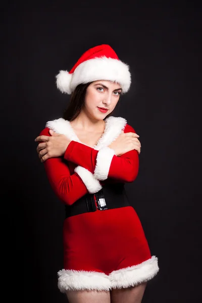 Santa girl. Holidays New Year and Christmas — Stock Photo, Image