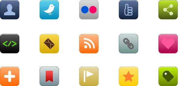 Ikoner för sociala nätverk — Stockfoto