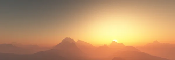 Zachód słońca nad górami — Zdjęcie stockowe