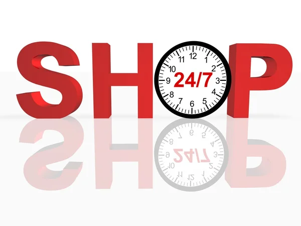 24/7 shopping koncept — Stockfoto