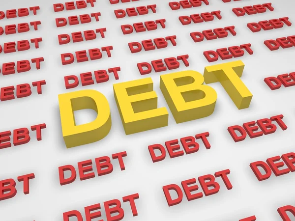 Pojęcie długu — Zdjęcie stockowe