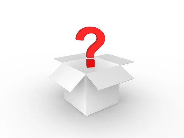 Question Mark Cardboard Box — Stock Photo, Image