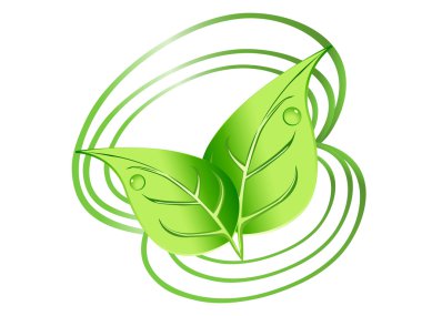 Green leaves design clipart