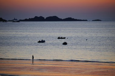 Dinard coast at night clipart