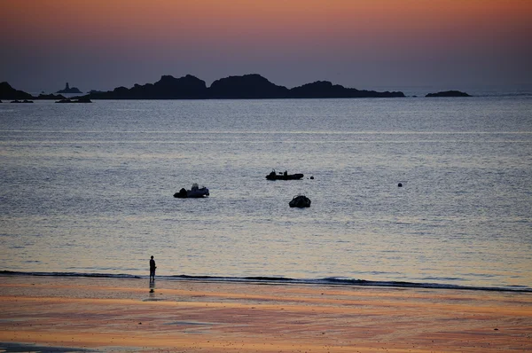 stock image Dinard coast at night