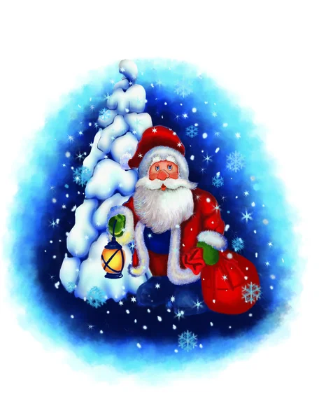 Санта-Клаус с деревом — стоковое фото