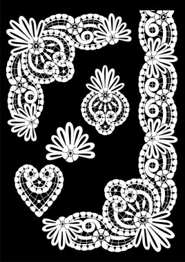 Icon with the elements of lace clipart