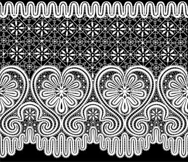 Vector lace elements in the form of heart clipart