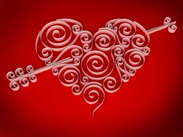 Paper Valentine Hearth Red — Stock Photo, Image