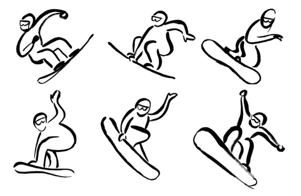 stock image Brushes snowboarders