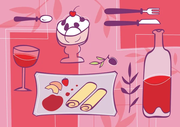 Рожевий десерт — стоковий вектор