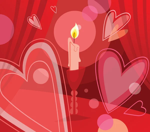 Κερί και φέρουν καρδιές — Διανυσματικό Αρχείο