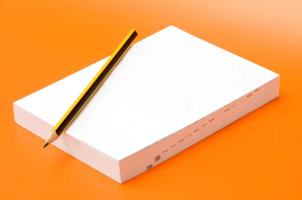 Blank book and pencil — Stock Photo, Image