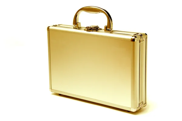 Altın evrak çantası — Stok fotoğraf