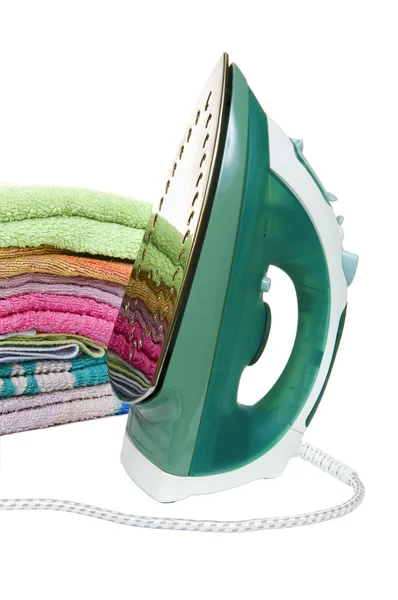 Železo a ručníky — Stock fotografie