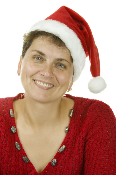 Mujer en un sombrero de Santa Claus —  Fotos de Stock